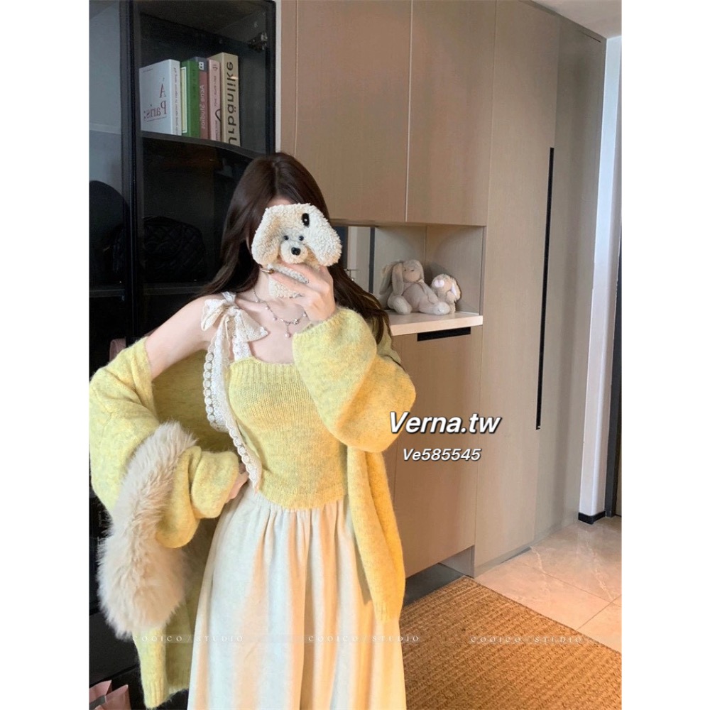 暖糖可可🤎針織外套x背心兩件式穿搭-細節圖7