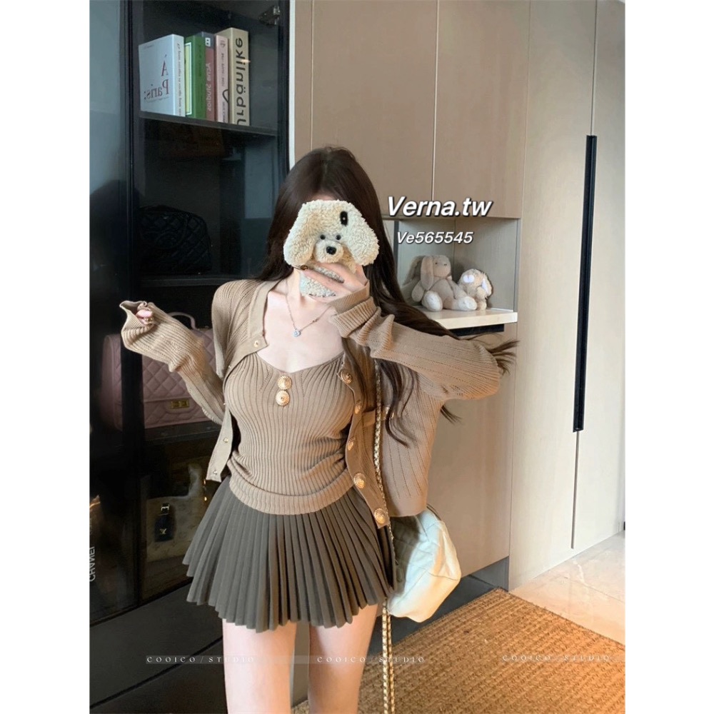 氣質心機🤍 金屬扣外套x吊帶背心兩件套-細節圖6