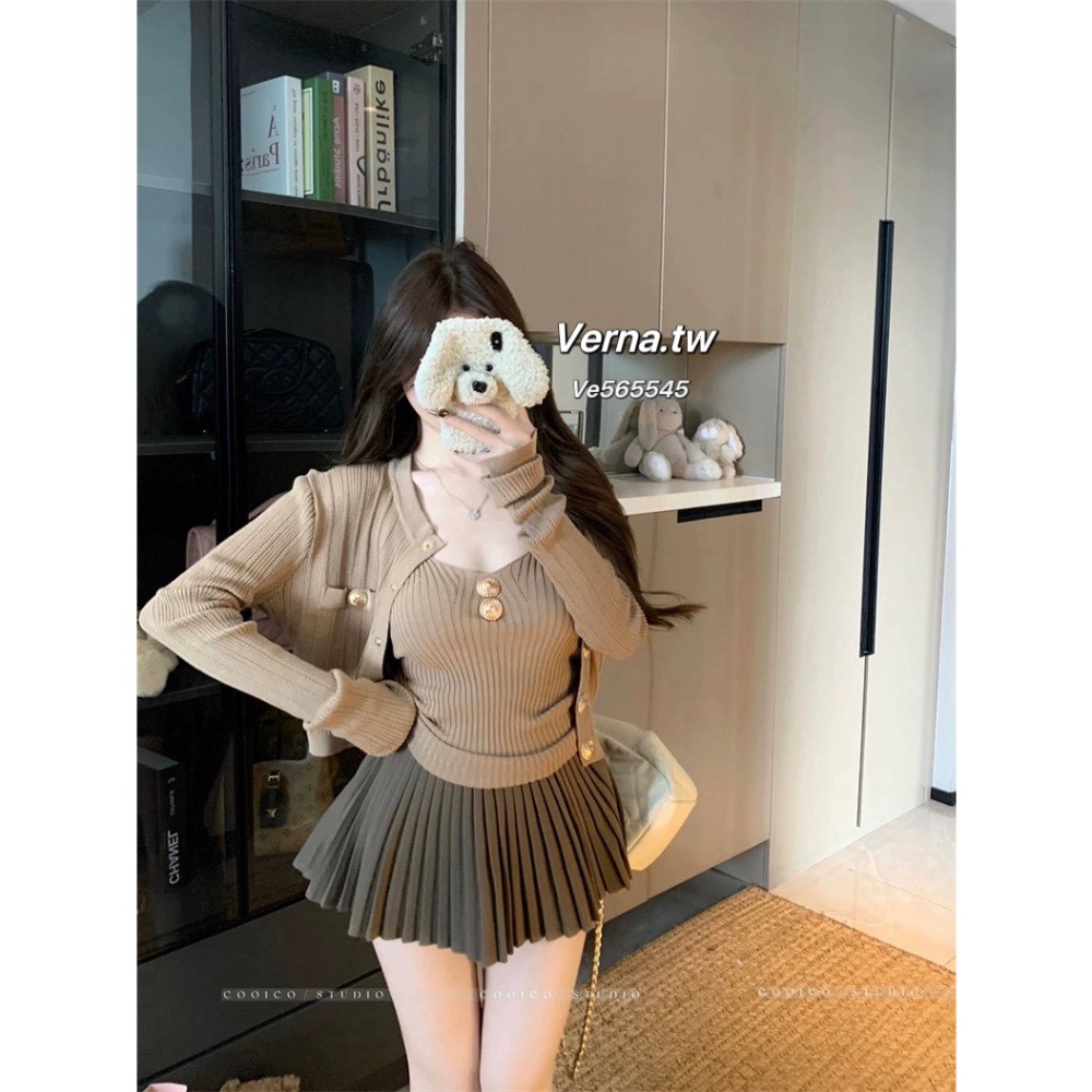 氣質心機🤍 金屬扣外套x吊帶背心兩件套-細節圖7