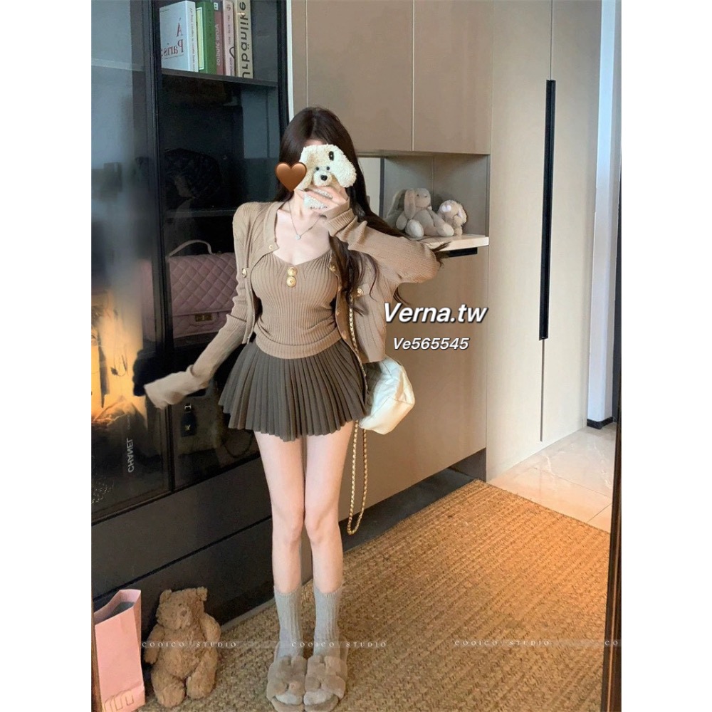 氣質心機🤍 金屬扣外套x吊帶背心兩件套-細節圖9