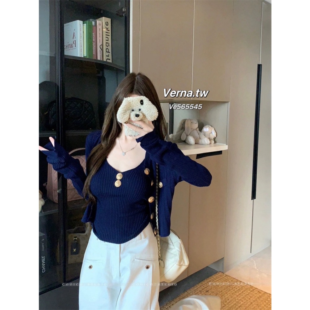 氣質心機🤍 金屬扣外套x吊帶背心兩件套-細節圖10