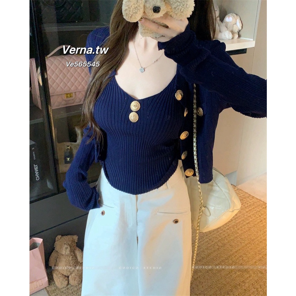 氣質心機🤍 金屬扣外套x吊帶背心兩件套-細節圖11