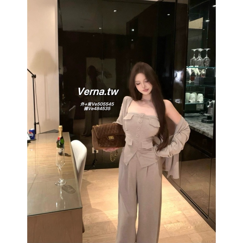 暖糯燕麥香🌾  外套x平口背心x長褲三件套裝-細節圖3