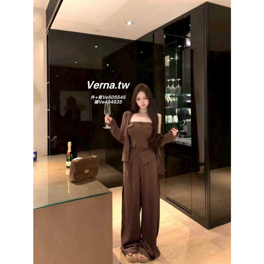 暖糯燕麥香🌾  外套x平口背心x長褲三件套裝-細節圖7