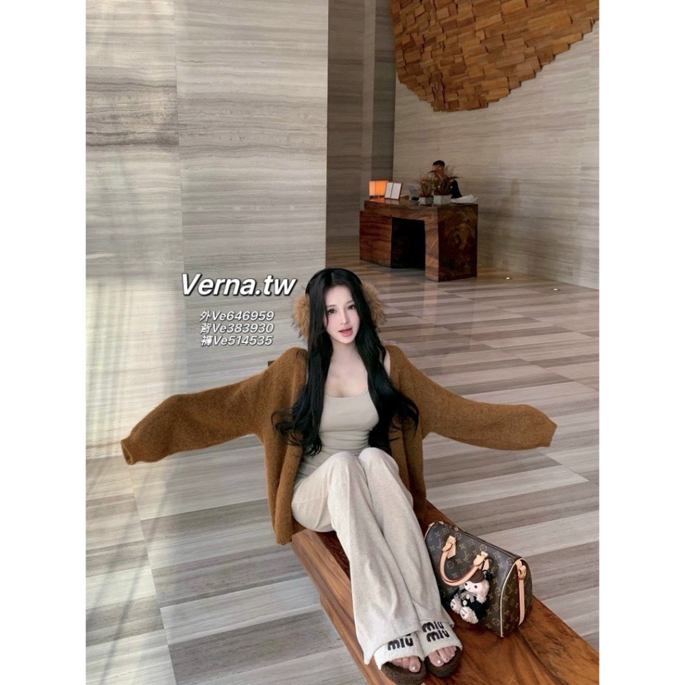 軟糯氣質☁️ 毛絨外套x背心x長褲三件套裝-細節圖3