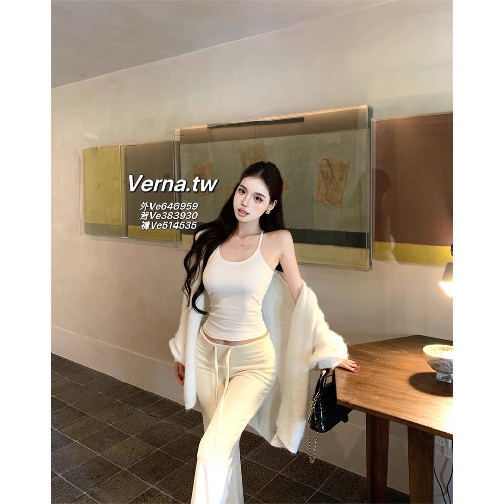 軟糯氣質☁️ 毛絨外套x背心x長褲三件套裝-細節圖8