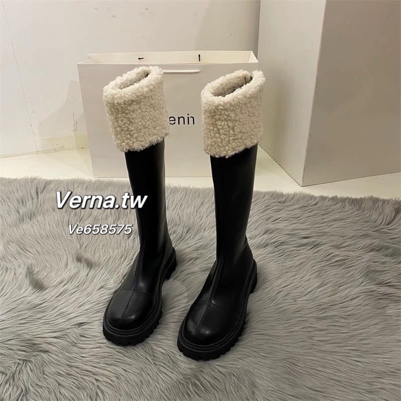 軟萌奶油羊羔毛翻邊長靴 ❄️-細節圖5