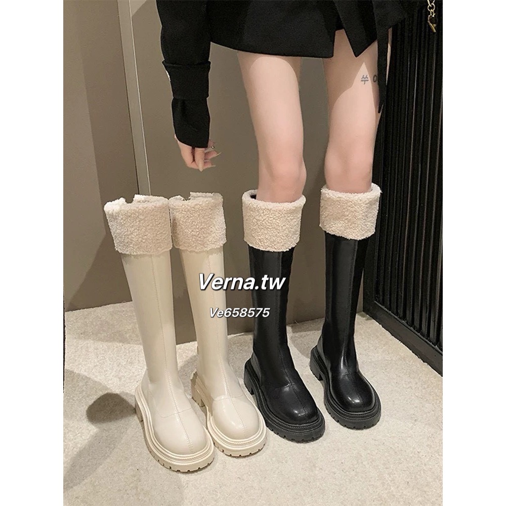 軟萌奶油羊羔毛翻邊長靴 ❄️-細節圖6