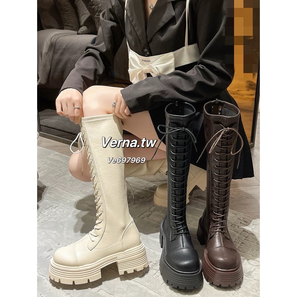辣感綁帶厚底長靴🌶️-細節圖3