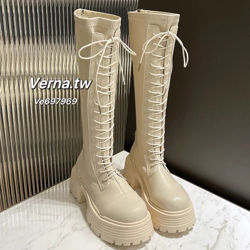 辣感綁帶厚底長靴🌶️-細節圖4