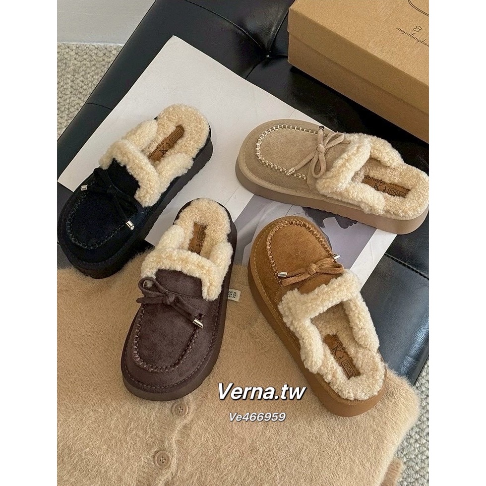 暖絨奶油厚底毛毛拖鞋🍩-細節圖4