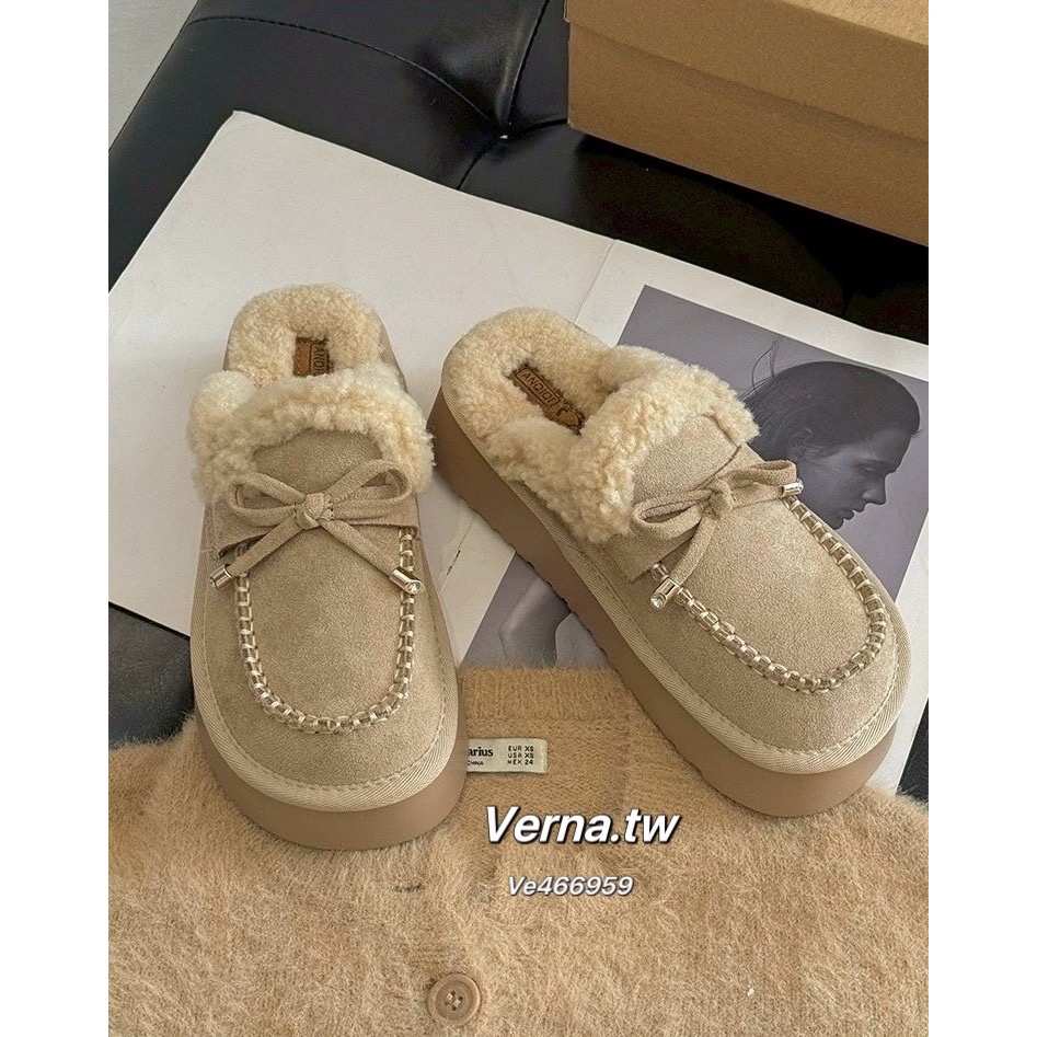 暖絨奶油厚底毛毛拖鞋🍩-細節圖5