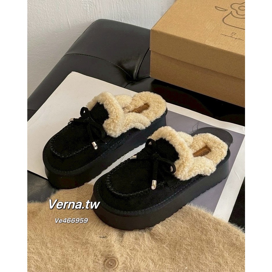 暖絨奶油厚底毛毛拖鞋🍩-細節圖6