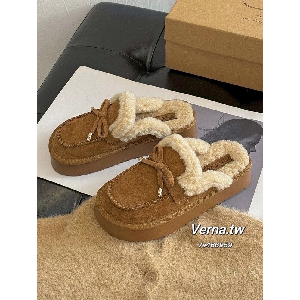 暖絨奶油厚底毛毛拖鞋🍩-細節圖8