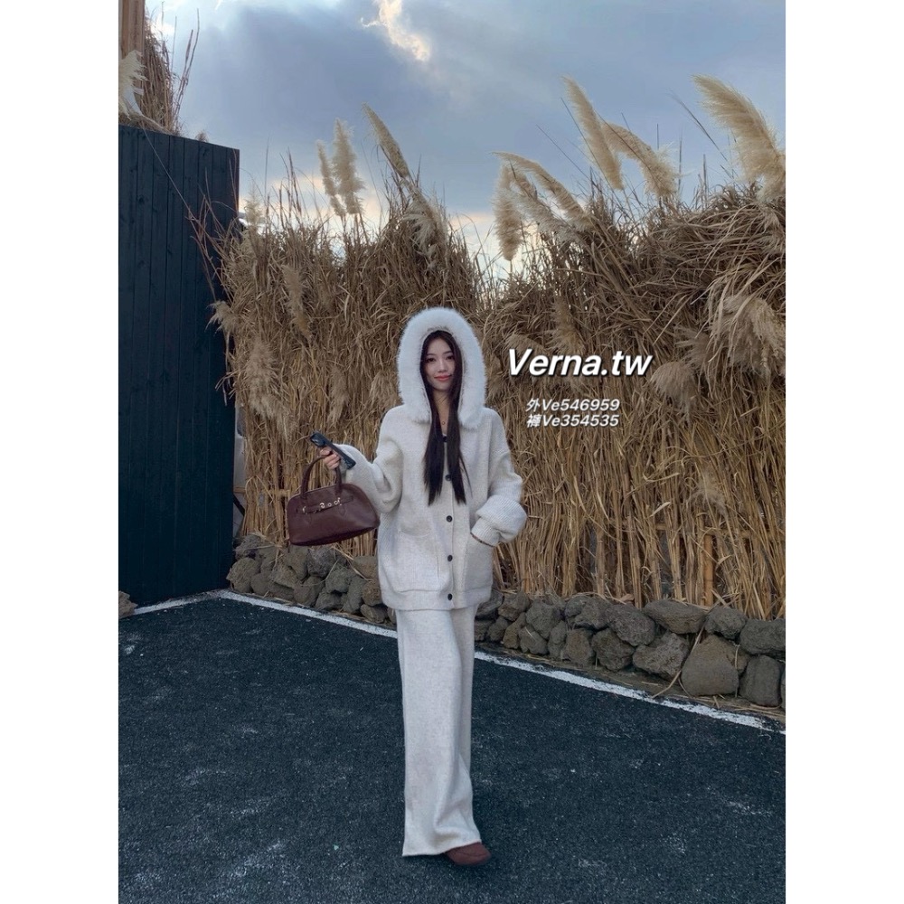 奶香針織日記🧺慵懶外套x長褲套裝-細節圖4