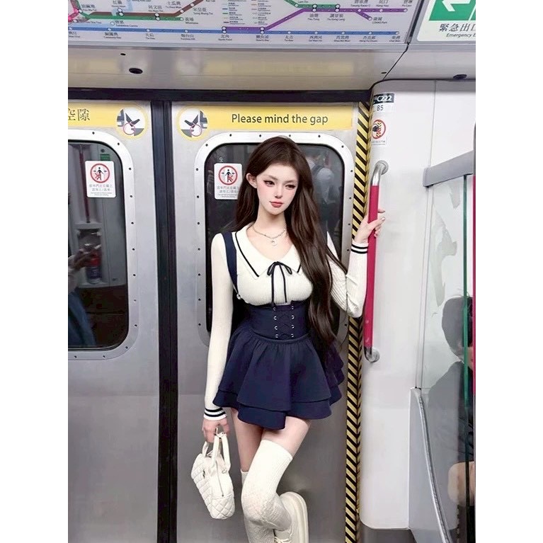 Min系學院風兩件套裝🏫-細節圖4