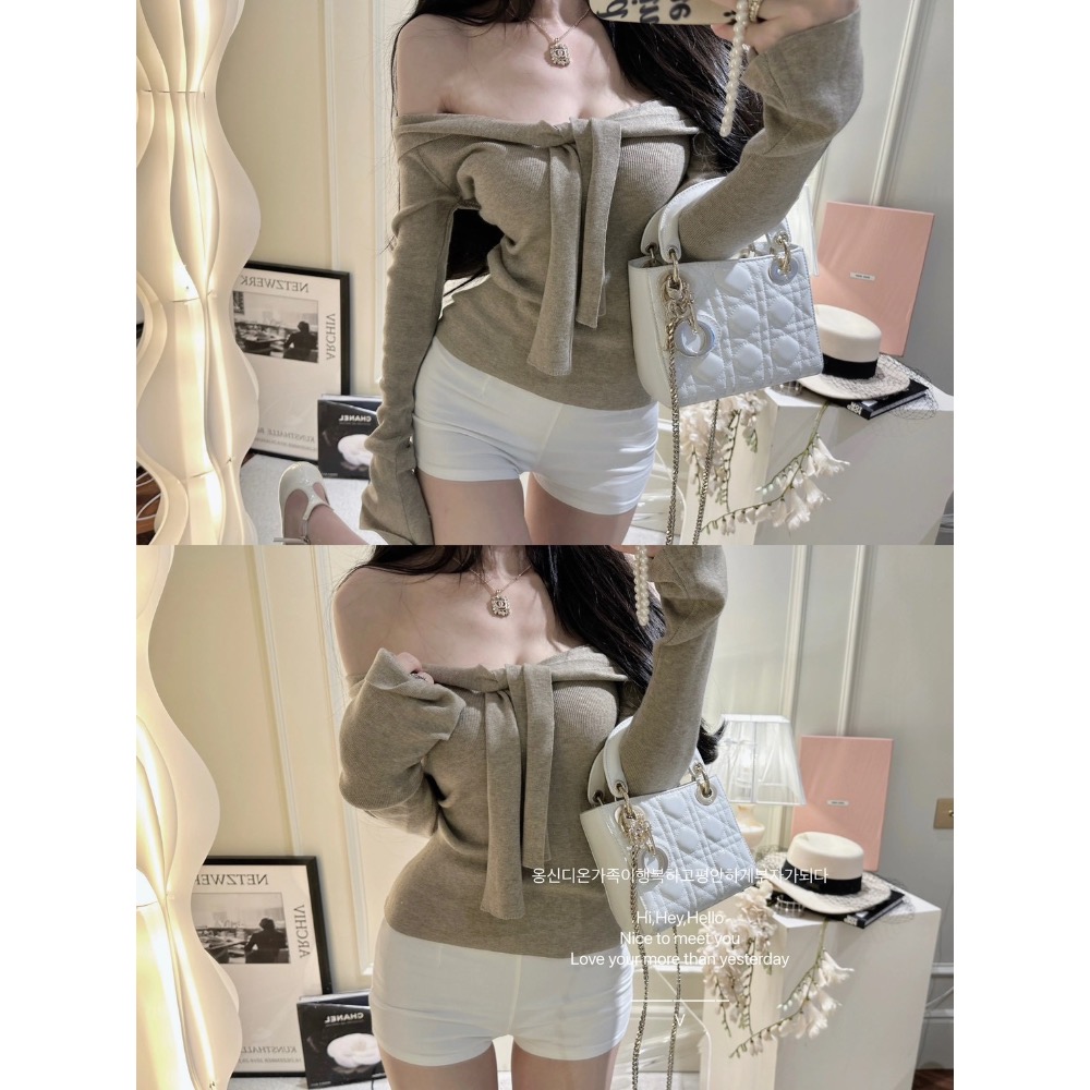 春季新品 無人區玫瑰🌹韓國訂製一字肩上衣-細節圖7