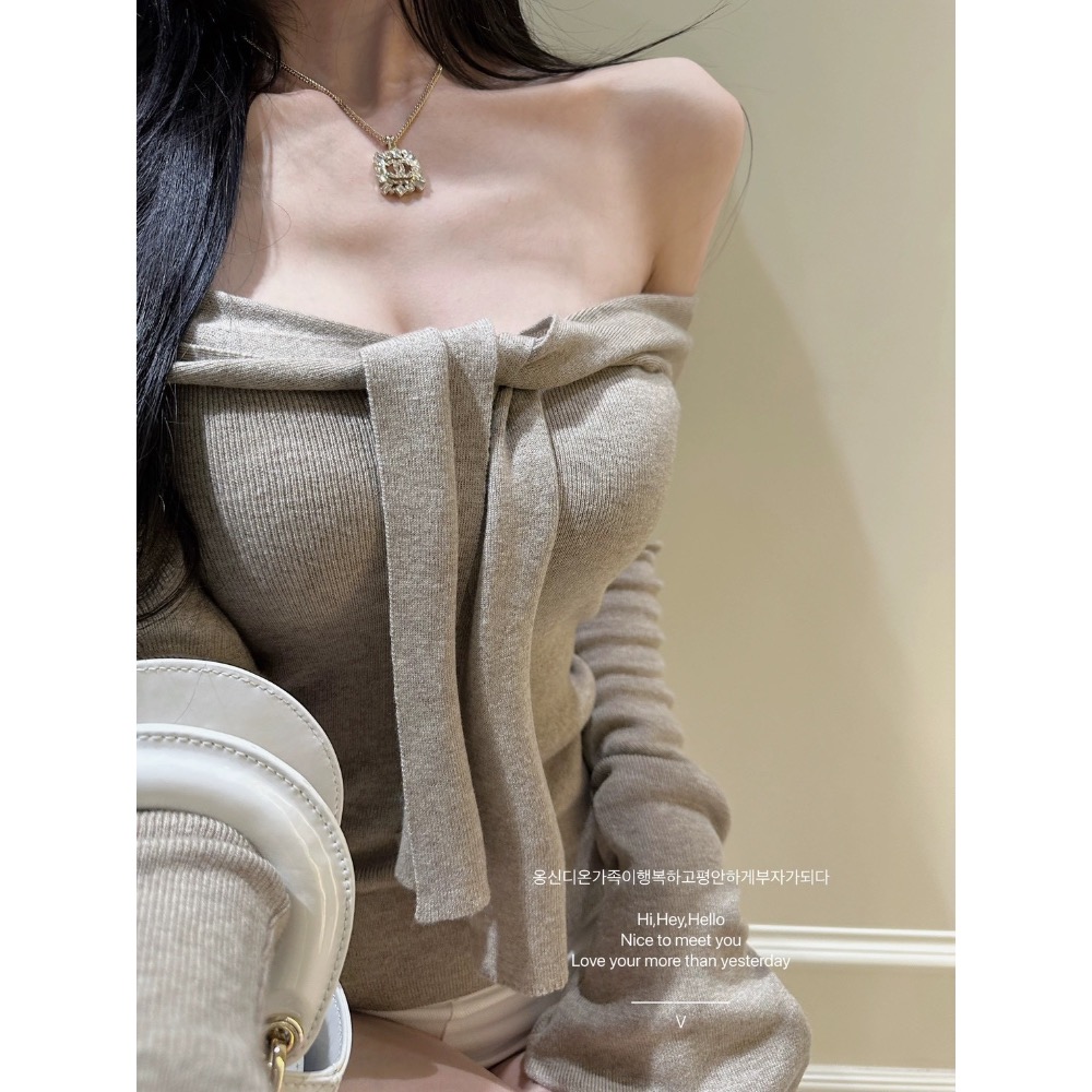 春季新品 無人區玫瑰🌹韓國訂製一字肩上衣-細節圖10