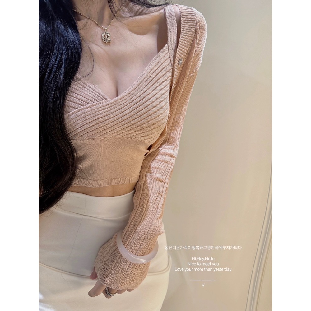 春季新品 首爾女友🩷針織兩件套+短裙套裝-細節圖5