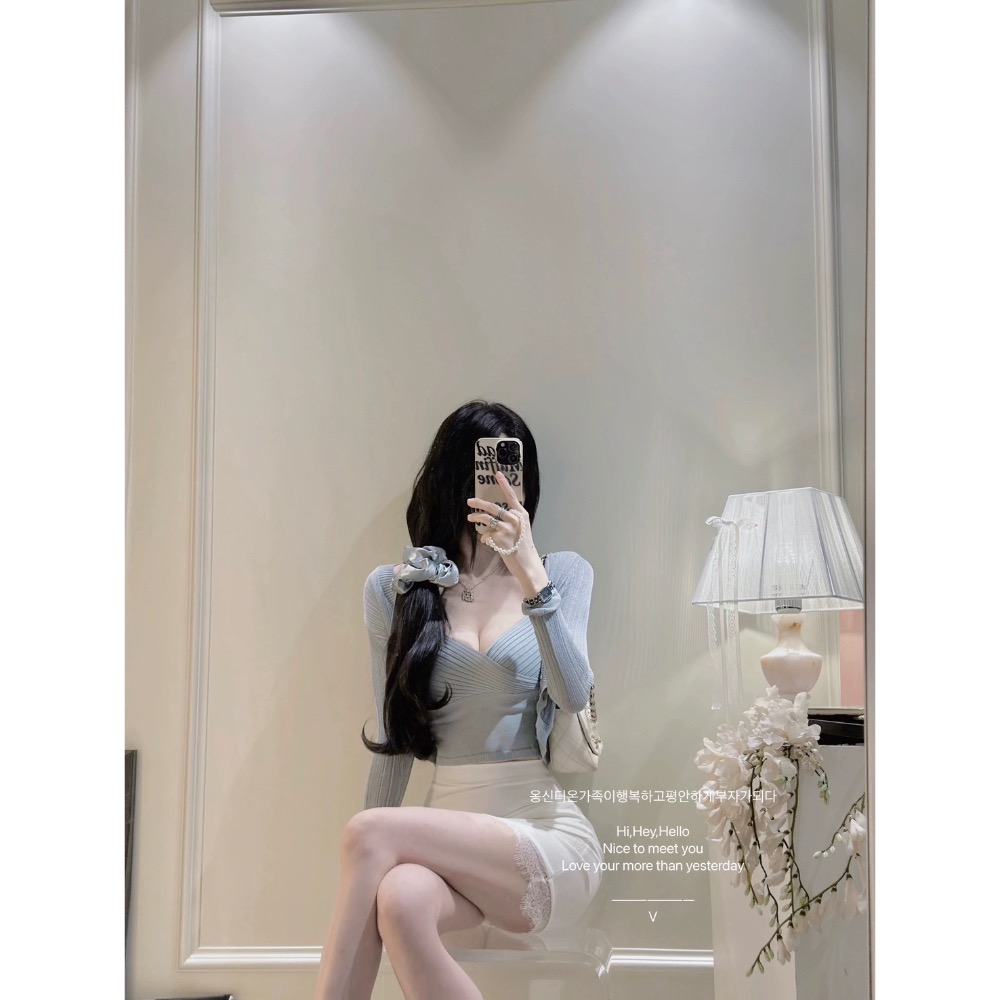 春季新品 首爾女友🩷針織兩件套+短裙套裝-細節圖8