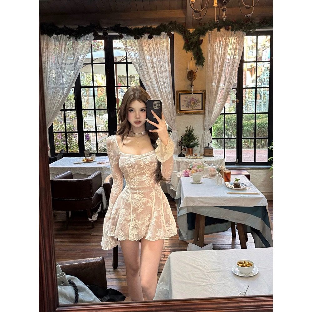 雙生美神🪽重工蕾絲連身裙-細節圖2