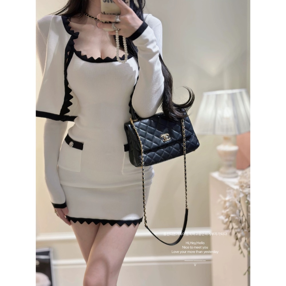 比利時少女🖤香香風撞色兩件式套裝-細節圖7