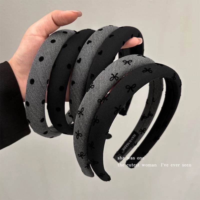 氣質黑灰調髮箍-細節圖3