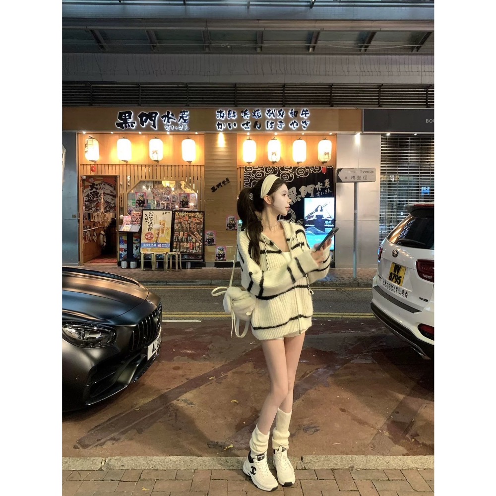 淡顏天菜🦓慵懶條紋連帽外套-細節圖5