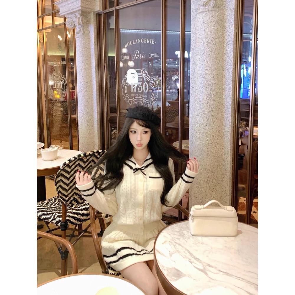 奶油學院風針織套裝🏫-細節圖2