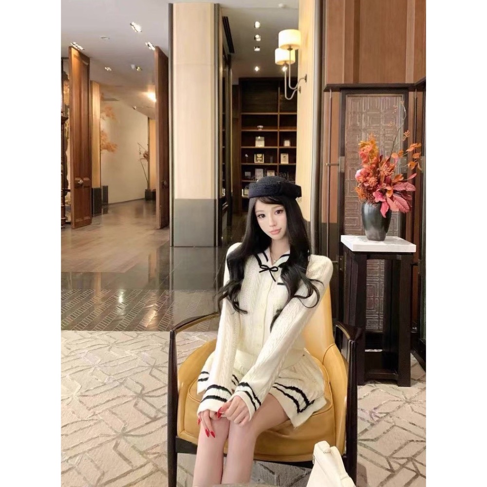 奶油學院風針織套裝🏫-細節圖3