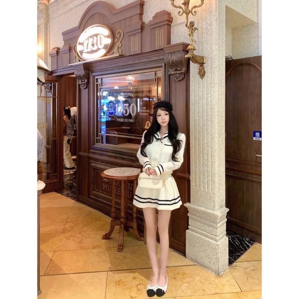 奶油學院風針織套裝🏫-細節圖6