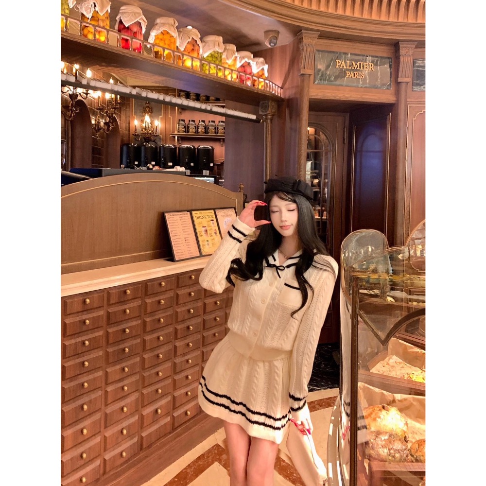 奶油學院風針織套裝🏫-細節圖7