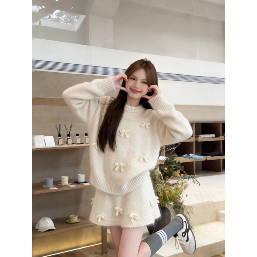 軟萌啾啾🎀立體蝴蝶結針織套裝-細節圖3