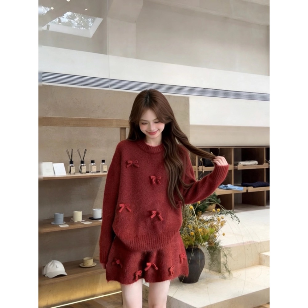 軟萌啾啾🎀立體蝴蝶結針織套裝-細節圖5