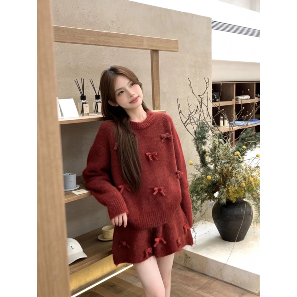 軟萌啾啾🎀立體蝴蝶結針織套裝-細節圖6