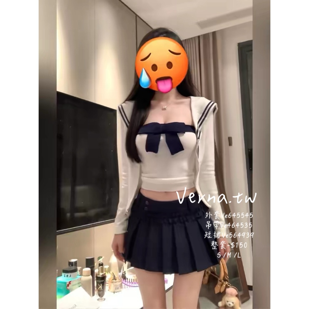 【日系學院】 海軍風藍白穿搭三件套💖-細節圖5