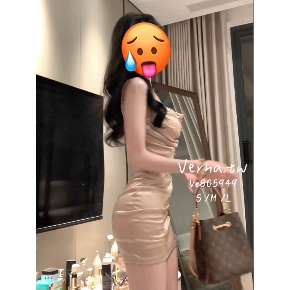 【精緻千金】 閃鑽性感吊帶包臀裙-細節圖4