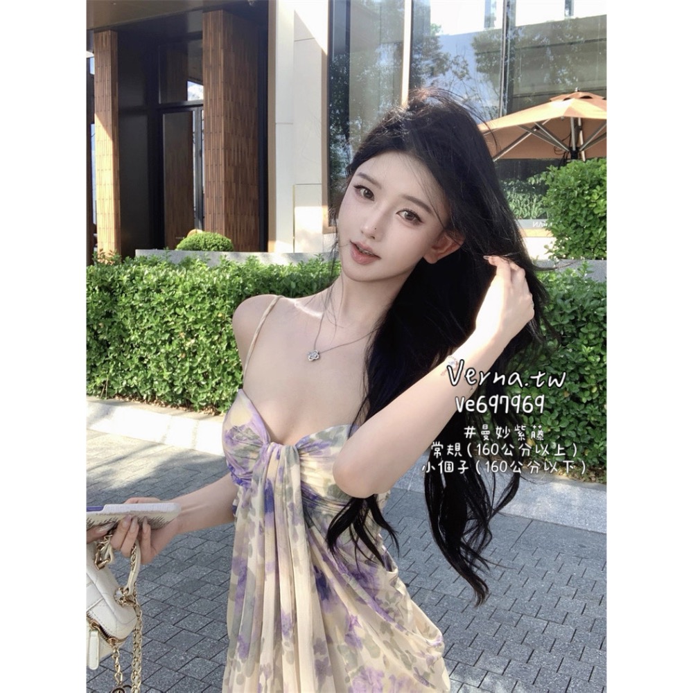 海島假期‘𝓑𝓮𝓪𝓬𝓱 𝓐𝓷𝓰𝓮𝓵 🤍仙氣連身裙 度假洋裝 顯瘦飄逸 沙灘穿搭-細節圖3