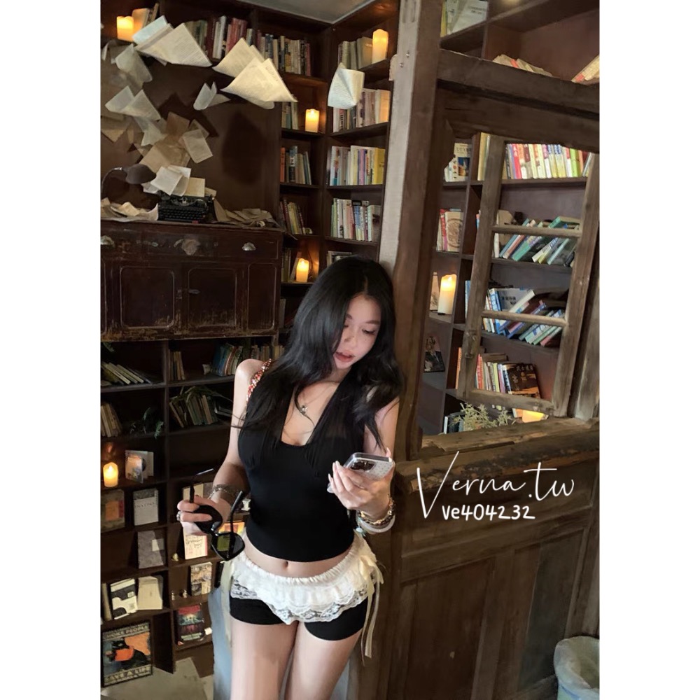 甜辣狙擊 ‘𝓑𝓵𝓪𝓬𝓴 𝓢𝓮𝓭𝓾𝓬𝓮 🖤 小惡魔雪紡背心-細節圖6