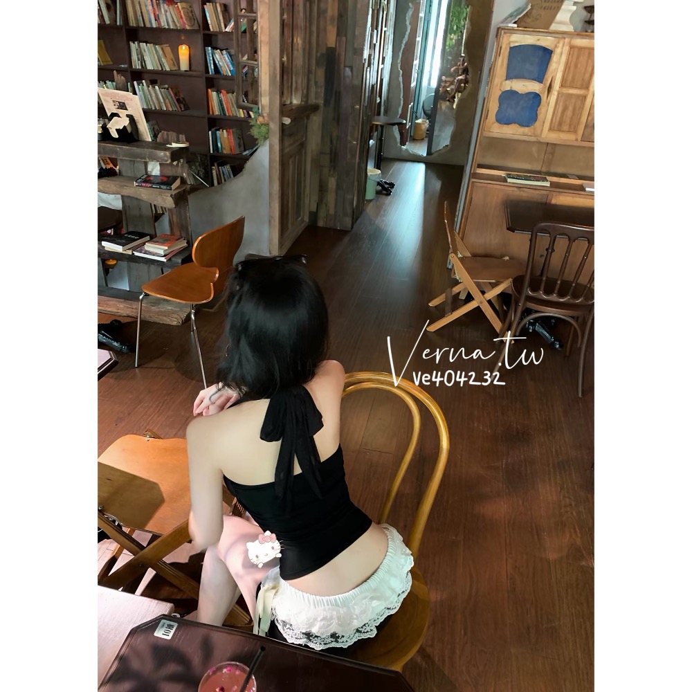 甜辣狙擊 ‘𝓑𝓵𝓪𝓬𝓴 𝓢𝓮𝓭𝓾𝓬𝓮 🖤 小惡魔雪紡背心-細節圖8
