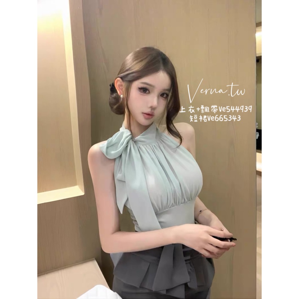 法式小姐感 ‘𝓡𝓸𝔂𝓪𝓵 𝓒𝓱𝓪𝓻𝓶 🎀 飄帶短裙套裝-細節圖7