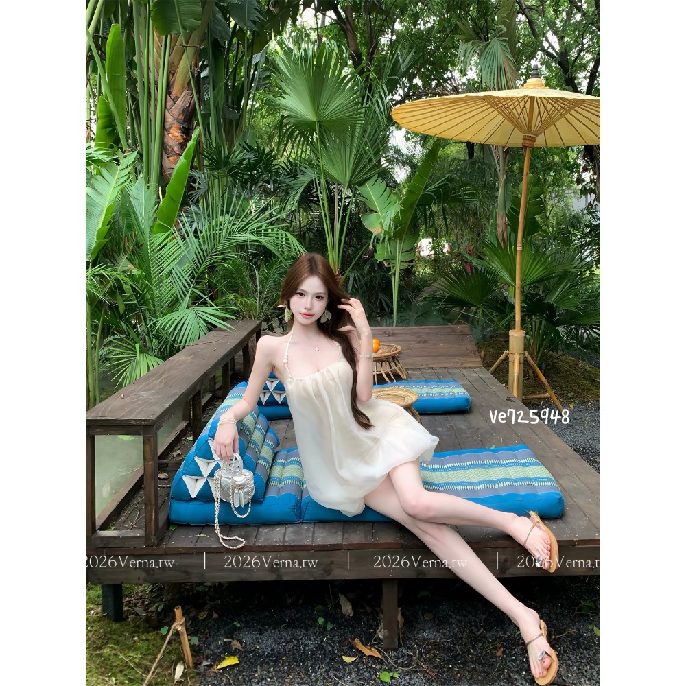 氛圍感女孩 ‘𝓜𝓸𝓸𝓷 𝓜𝓲𝓼𝓽 🕊️ 掛脖連身裙-細節圖8