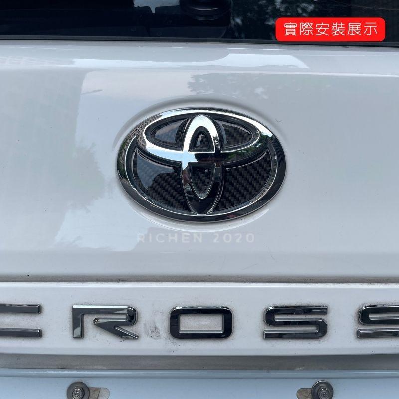 豐田 後車標裝飾貼 碳纖紋 卡夢紋 配件 飾條 飾框 ALTIS YARIS CROSS RAV4 SIENTA CHR-細節圖5