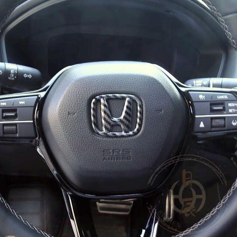 本田 方向盤車標飾蓋 黑化 車標貼 車標 卡夢 碳纖 配件 改裝 CRV HRV FIT CIVIC ODYSSEY-細節圖3