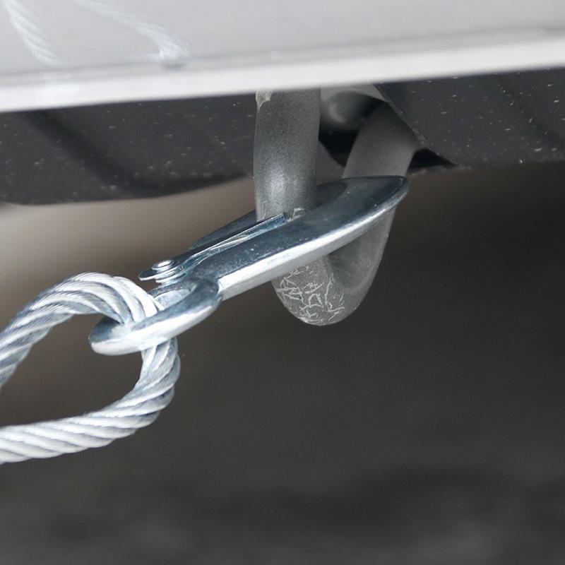 汽車鋼絲 拖車繩 賞雪 雪鍊 戶外 越野 雪地 救援 脫困 拖車鋼絲繩 車用 緊急牽引繩 拖車勾 拖車鉤 拖車鈎 拉車-細節圖3