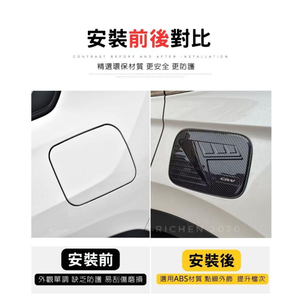 本田 CRV6 油箱蓋 飾板 卡夢紋 碳纖維 油箱 加油蓋 配件 裝飾 保護殼 加油孔蓋 HONDA CR-V 六代-細節圖2