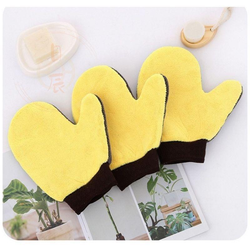 熊掌珊瑚絨 洗車手套 汽車 雙面絨 超細 洗車 手套 洗車工具 海綿 擦車 清潔 輪框 玻璃 擦車 布 絨毛手套-細節圖5