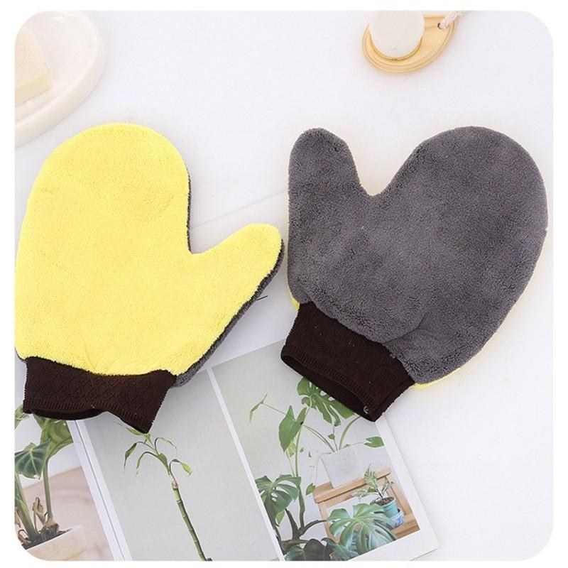 熊掌珊瑚絨 洗車手套 汽車 雙面絨 超細 洗車 手套 洗車工具 海綿 擦車 清潔 輪框 玻璃 擦車 布 絨毛手套-細節圖6