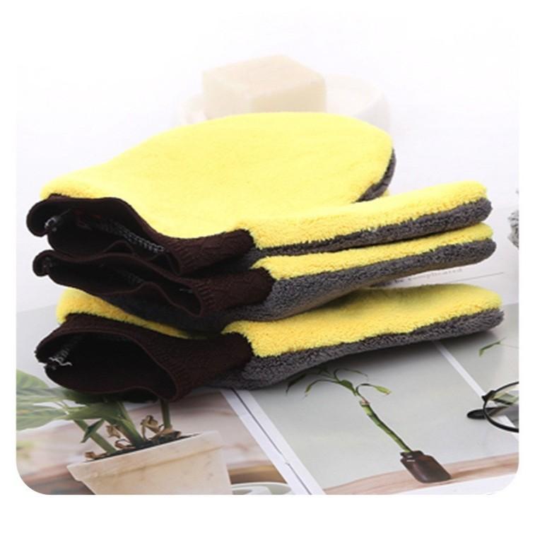 熊掌珊瑚絨 洗車手套 汽車 雙面絨 超細 洗車 手套 洗車工具 海綿 擦車 清潔 輪框 玻璃 擦車 布 絨毛手套-細節圖8