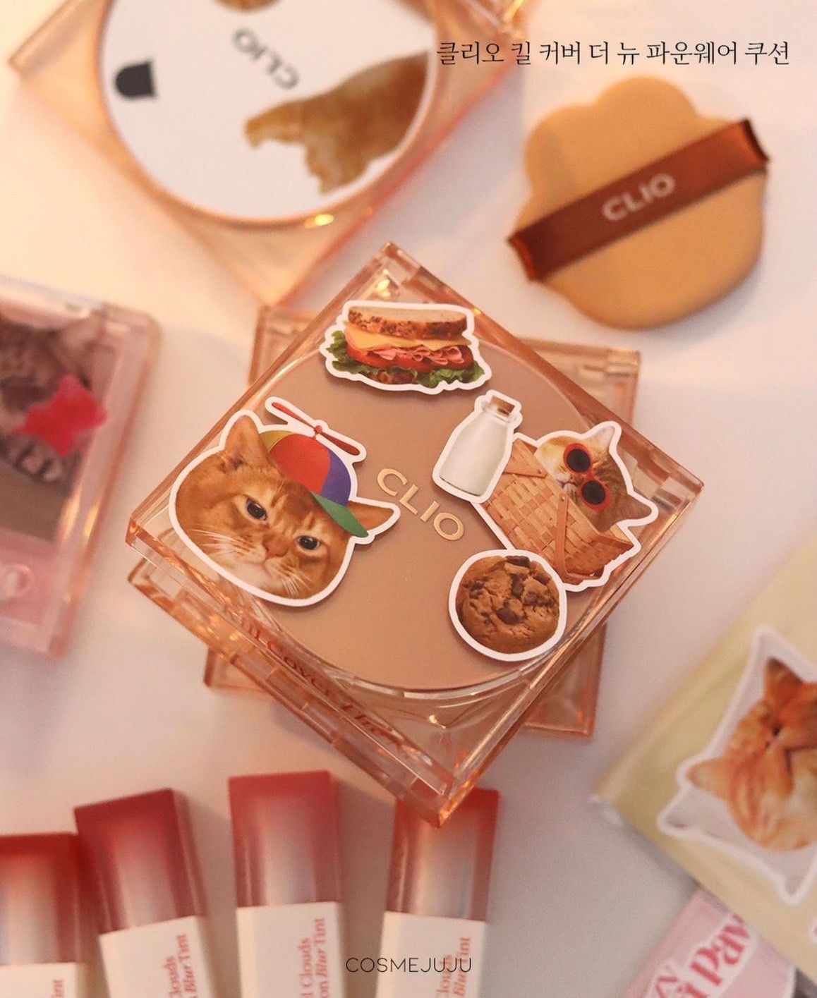 可愛無敵！實拍🐾韓國Clio CLIO 貓咪彩妝 眼影 氣墊粉餅 Koshort in Seoul 安宥真-細節圖2